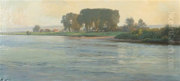 Rheinlandschaft Oil Painting by Max Wilhelm Roman