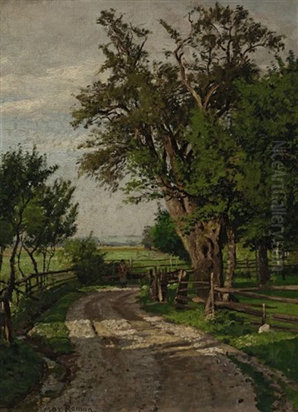 Bauerin Auf Sommerlichem Weg Oil Painting by Max Wilhelm Roman