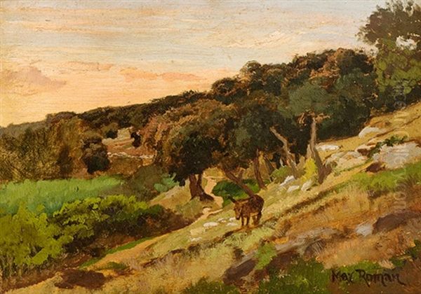 Sudliche Landschaft Oil Painting by Max Wilhelm Roman