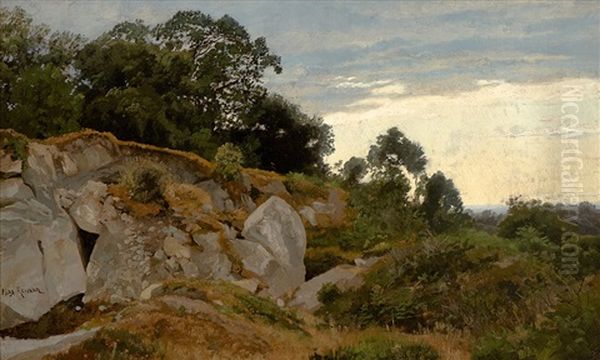 Evening Oil Painting by Max Wilhelm Roman