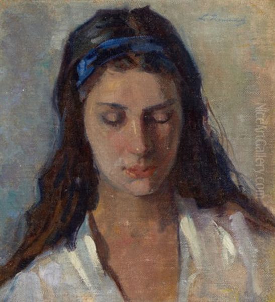 Portrait Of A Young Girl by Leopoldo Romanach