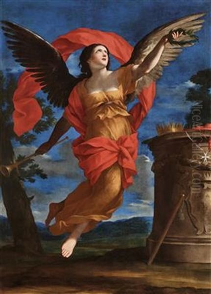 Allegory Of Fame Oil Painting by Giovanni Francesco Romanelli