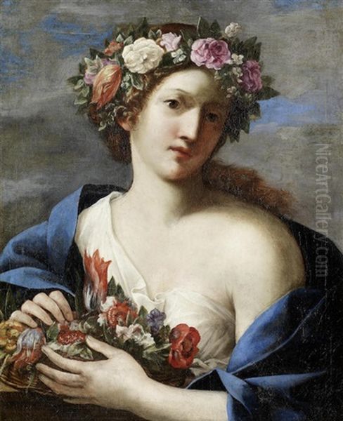 Flora Oil Painting by Giovanni Francesco Romanelli