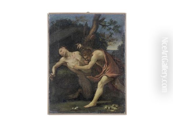 Apollo And Marsyas Oil Painting by Giovanni Francesco Romanelli