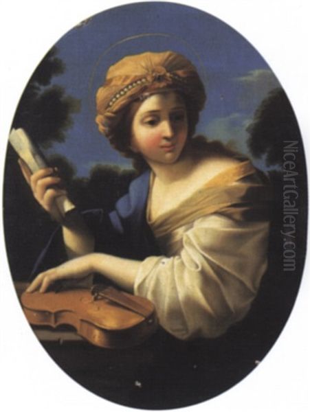 Santa Cecilia Oil Painting by Giovanni Francesco Romanelli