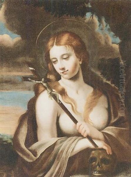 Maddalena Penitente Oil Painting by Giovanni Francesco Romanelli