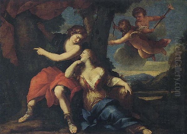 Angelica And Medoro Oil Painting by Giovanni Francesco Romanelli