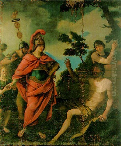 Alexander And Diogenes by Giovanni Francesco Romanelli