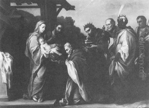 Adoration Of The Magi Oil Painting by Giovanni Francesco Romanelli