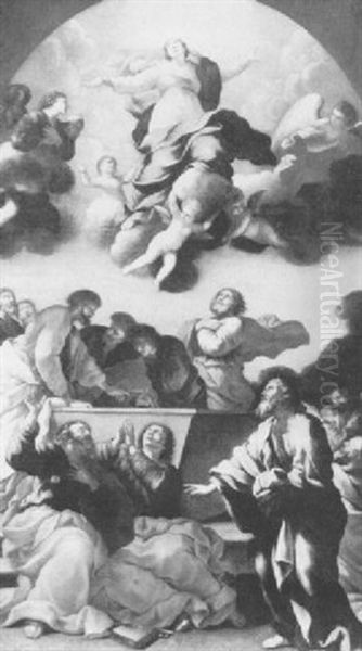 The Assumption Of The Virgin Oil Painting by Giovanni Francesco Romanelli