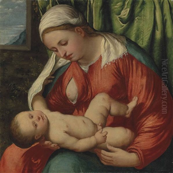 The Madonna And Child Oil Painting by  Romanino (Girolamo Romani)