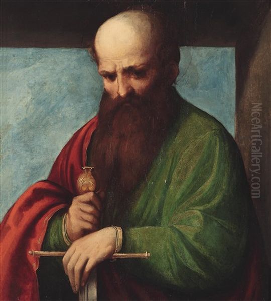 Der Heilige Paulus Oil Painting by  Romanino (Girolamo Romani)