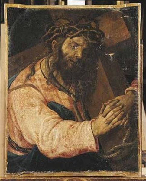 Le Christ Portant Sa Croix Oil Painting by  Romanino (Girolamo Romani)