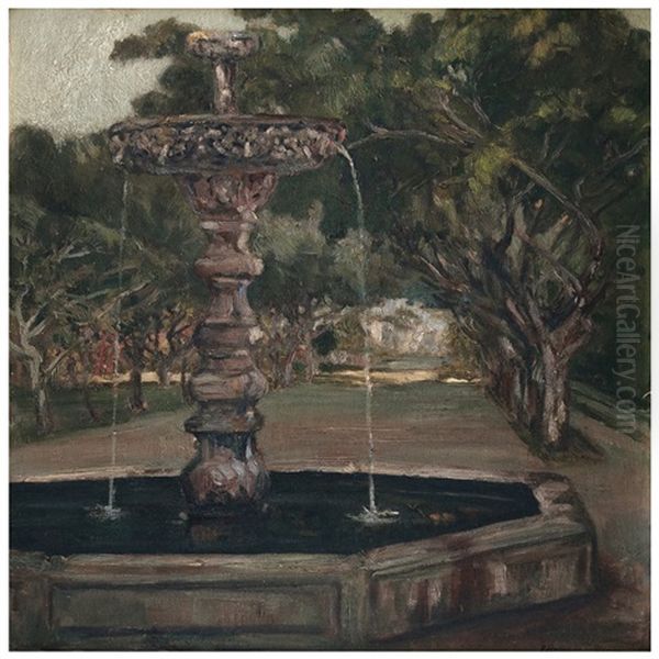 Fuente De Los Amantes En La Antigua Guatemala Oil Painting by Francisco Romano Guillemin