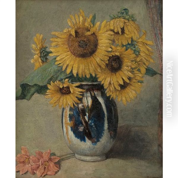 Girasoles Oil Painting by Francisco Romano Guillemin