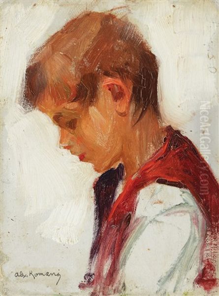 Portrait Of A Child Oil Painting by Alexandru Romano