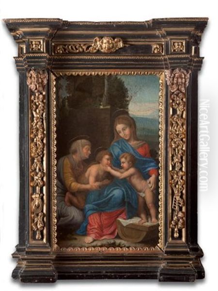 La Petite Sainte Famille Oil Painting by Giulio Romano