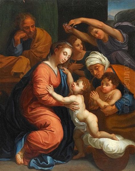 Die Heilige Familie Oil Painting by Giulio Romano