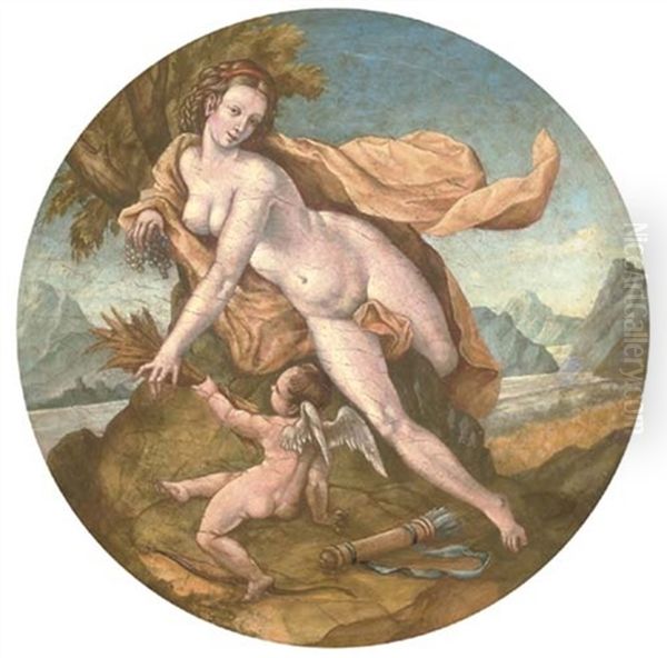 Sine Cerere Et Bacco Friget Venus Oil Painting by Giulio Romano