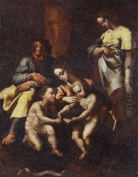 The Holy Family Oil Painting by Giulio Romano