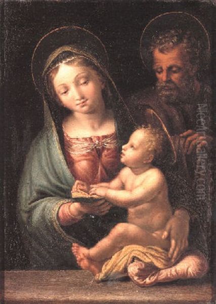 The Holy Family Oil Painting by Giulio Romano