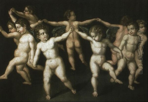 Putti Dancing Oil Painting by Giulio Romano