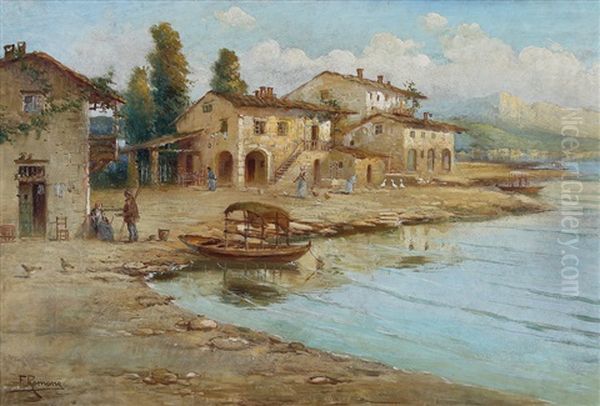 Scena Di Vita Sul Lago Oil Painting by Francesco Romano