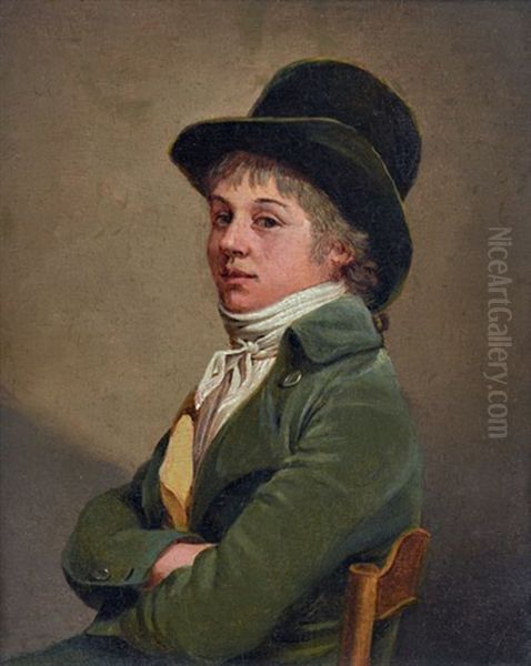 Portrait D'un Jeune Homme En Habit De Chasse Oil Painting by  Romany (Adele Romanee)