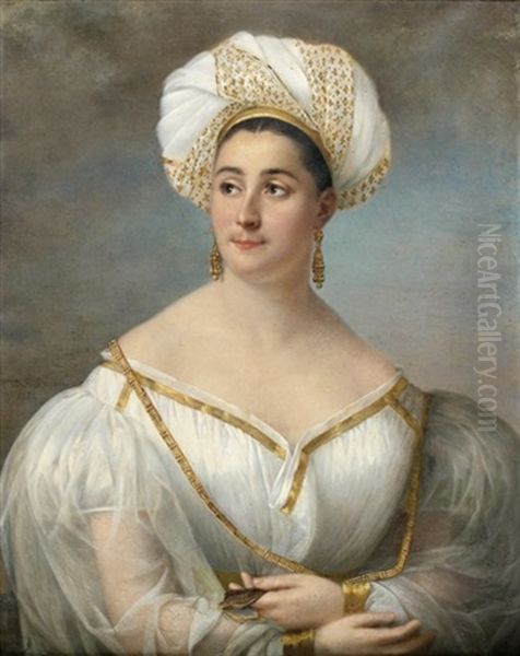 Portrait De Madame Calixte Margerin De Lonthiere, Comtesse De Lerce Oil Painting by  Romany (Adele Romanee)