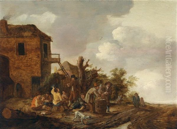 Landliche Vergnugungen Vor Einem Wirtshaus Oil Painting by Gillis Rombouts