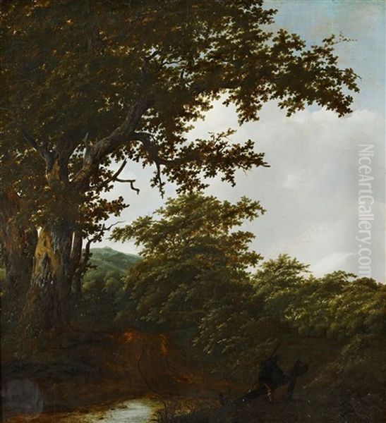 Bewaldete Landschaft Mit Einem Wanderer Im Vordergrund Oil Painting by Gillis Rombouts