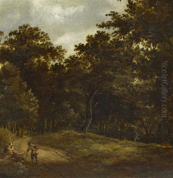 Waldinneres Mit Rastenden Personen Oil Painting by Salomon Rombouts