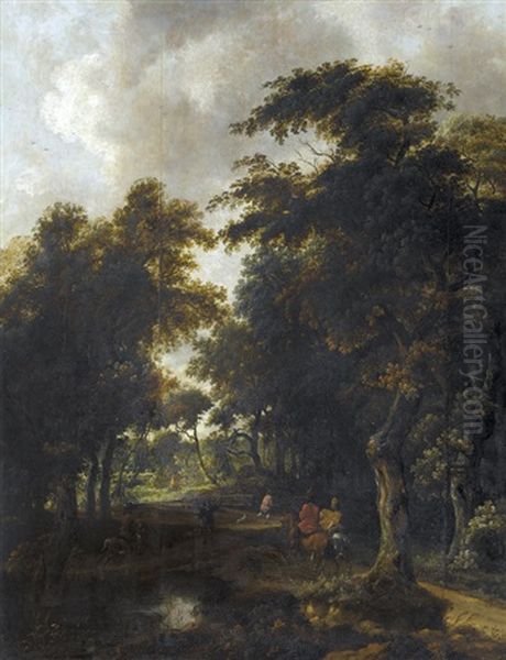 Waldlandschaft Mit Reitern Oil Painting by Salomon Rombouts