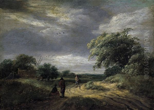 Bewaldete Dunenlandschaft Mit Figuren Oil Painting by Salomon Rombouts