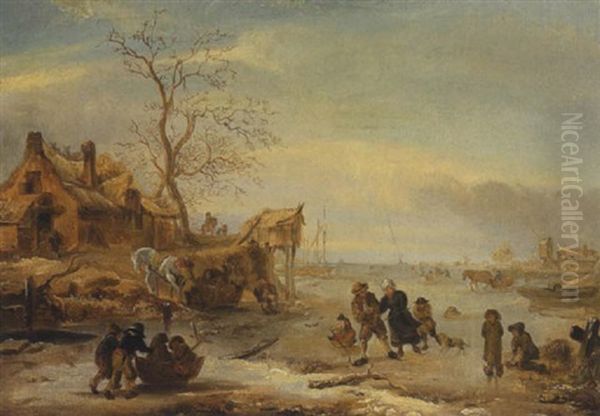 Hollandische Winterlandschaft Oil Painting by Salomon Rombouts