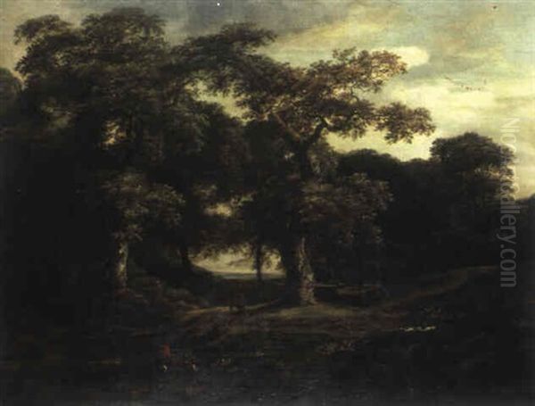 Waldlandschaft Mit Figurenstaffage Oil Painting by Salomon Rombouts