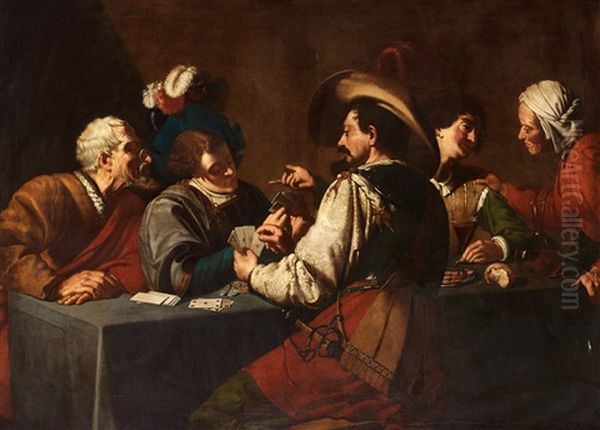 Kortspelarna Oil Painting by Theodoor Rombouts