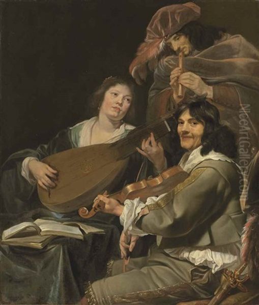 A Musical Company Oil Painting by Theodoor Rombouts