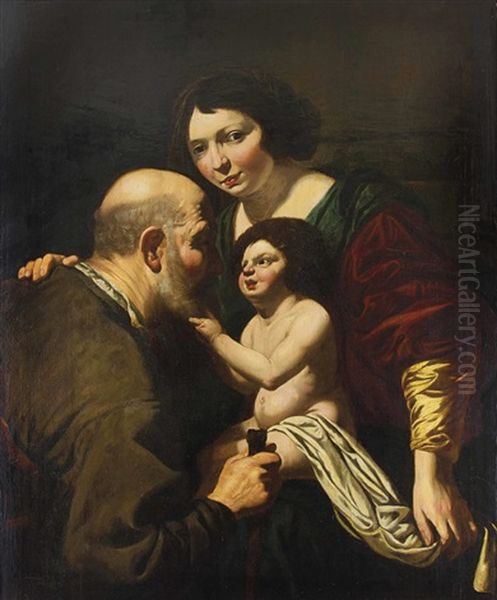 Dreifiguriges Familienbild by Theodoor Rombouts