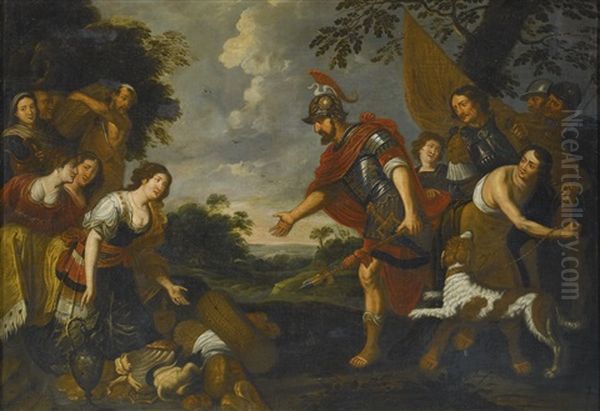 The Meeting Of David And Abigail Oil Painting by Theodoor Rombouts