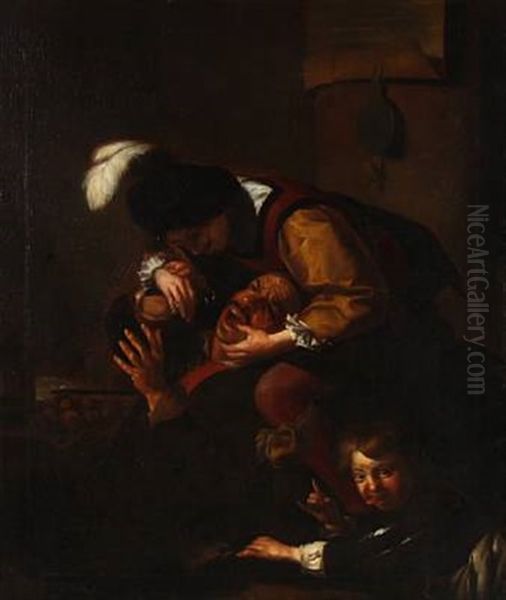 At The Dentist Oil Painting by Theodoor Rombouts