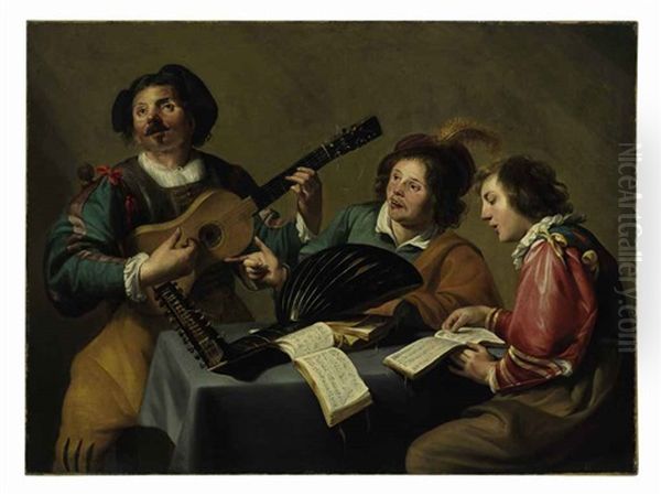 A Musical Concert Oil Painting by Theodoor Rombouts