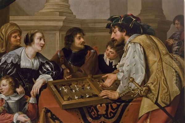 Les Joueurs De Tric-trac Oil Painting by Theodoor Rombouts