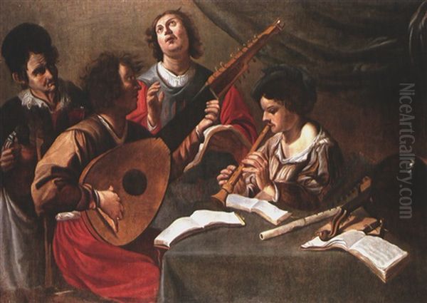 Musizierende Gesellschaft Oil Painting by Theodoor Rombouts