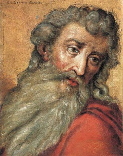 The Head Of A Bearded Man Looking To The Left Oil Painting by Theodoor Rombouts