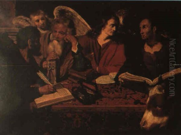 De Vier Evangelisten Oil Painting by Theodoor Rombouts