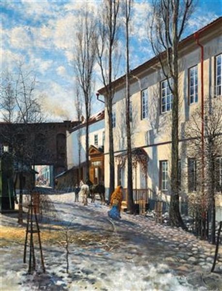 Spring In Vilnius Oil Painting by Edward Roemer