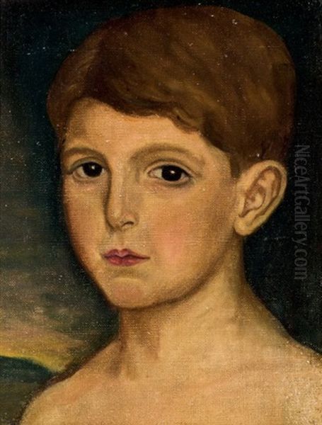 Retrato De Nino Oil Painting by Julio Romero De Torres