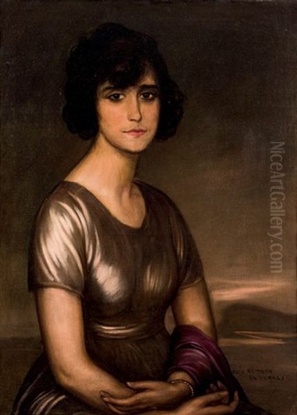 Granadina Oil Painting by Julio Romero De Torres