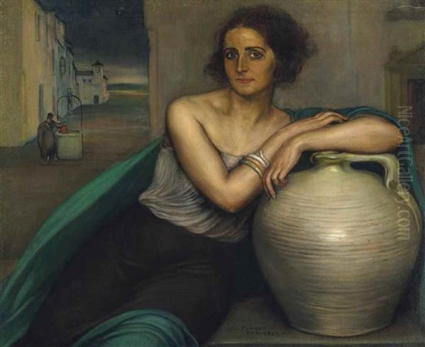 El Pozo Oil Painting by Julio Romero De Torres